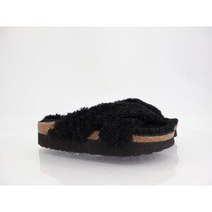 Birkenstock Papillio Daytona Shearling Black Sandals Size 38 7 Platform Slide